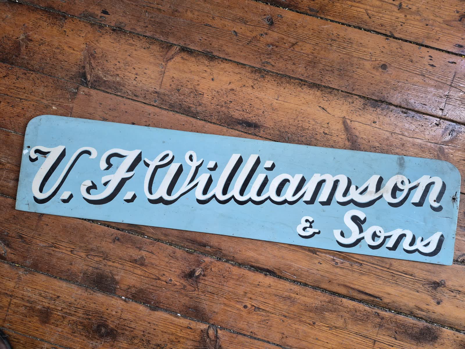 V. F. Williamson & Sons painted sign